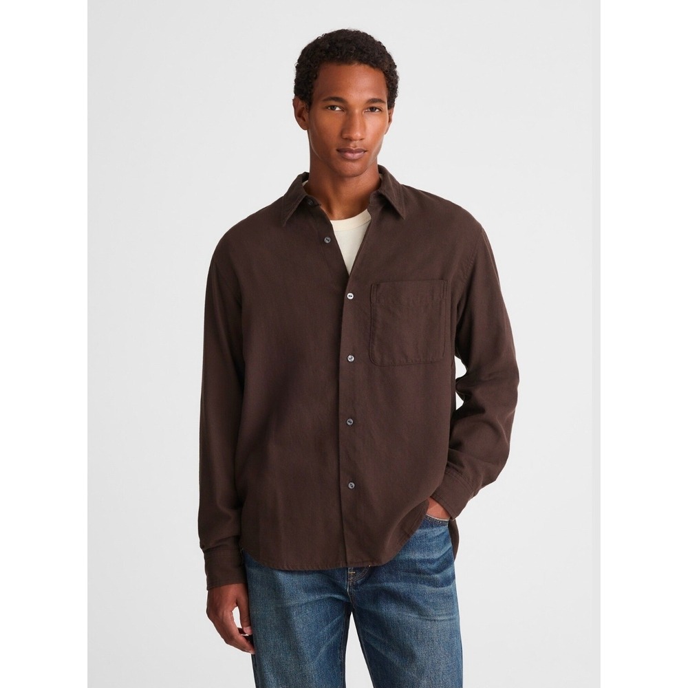 Madewell Lightweight Flannel Button Up Shirt Cotton Long Sleeve Molasses XXL Men